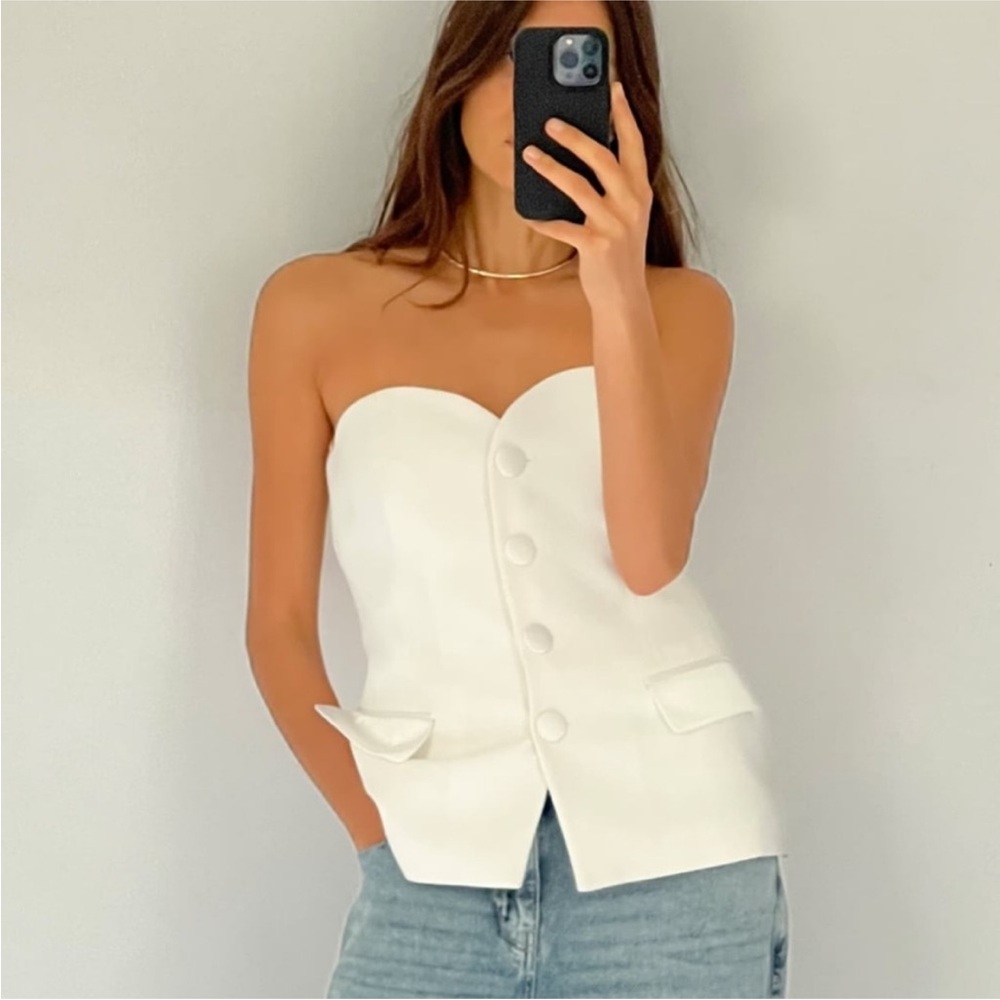 Zara MIXED SATIN EFFECT BUSTIER - Picture 4 of 8